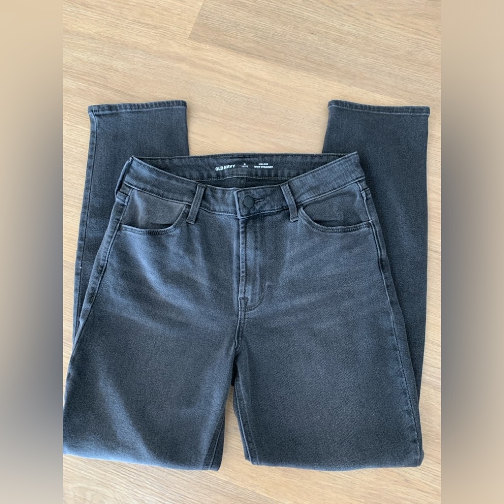 Old Navy Wow Straight High Rise Jeans | Gray 6P